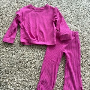 Cat & Jack Pink Ribbed Two-Piece Set